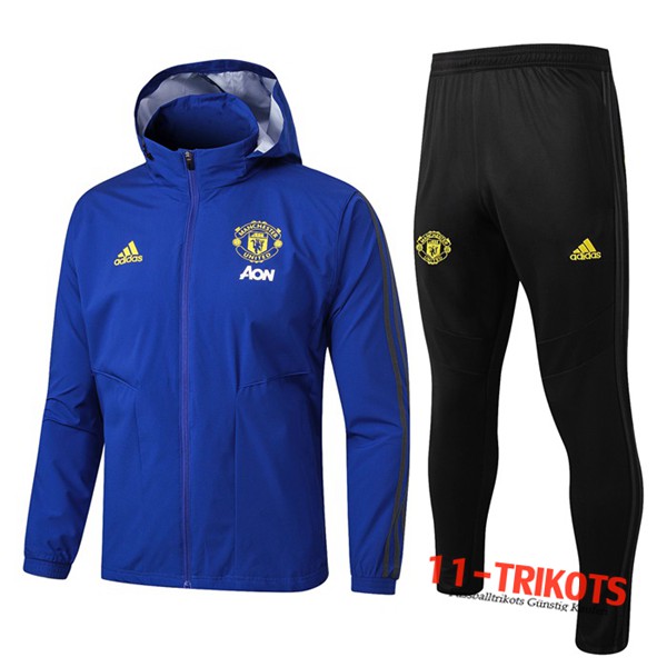 Neuestes Fussball Manchester United Trainingsanzug Windjacke Blau 2019 2020 | 11-trikots