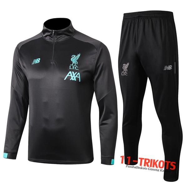 Neuestes Fussball FC Liverpool Trainingsanzug Schwarz 2019 2020 | 11-trikots