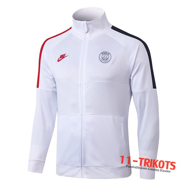 Neuestes Fussball PSG NIKE Trainingsjacke Weiß/Schwarz/Rot 2019 2020 | 11-trikots