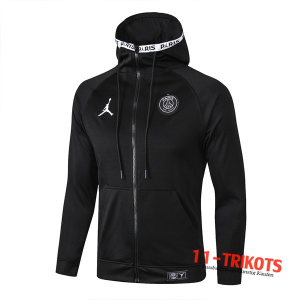 Neuestes Fussball PSG Jordan Trainingsjacke Kapuzenpulli Schwarz 2019 2020 | 11-trikots