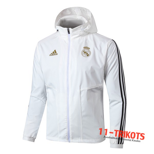 Chaqueta Futbol Rompevientos Real Madrid Blanco 2019/2020