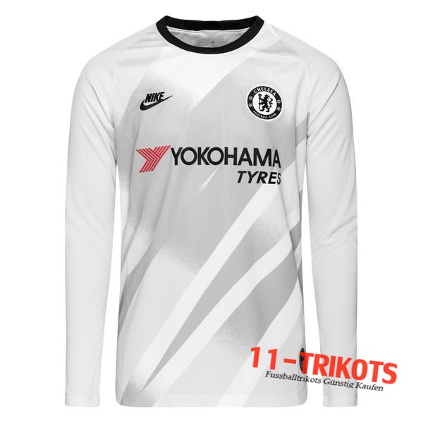 Neuestes Fussball FC Chelsea Torwart Langarm Weiß 2019 2020 | 11-trikots