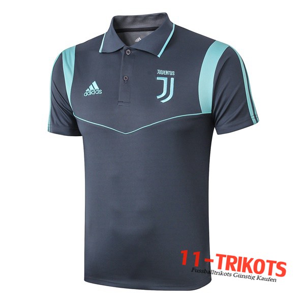 Neuestes Fussball Juventus Poloshirt Blau Grün 2019/2020