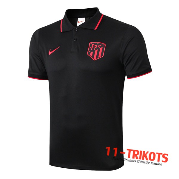 Neuestes Fussball Atletico Madrid Poloshirt Schwarz 2019/2020