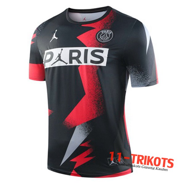 Neuestes Fussball PSG Jordan Trainingstrikot Schwarz/Rot 2019 2020 | 11-trikots