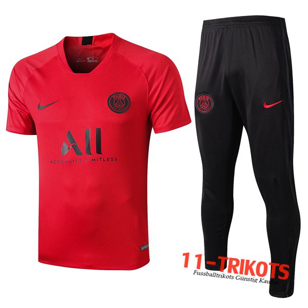 Neuestes Fussball T-Shirts PSG ALL Trainingstrikot + Hose Rot 2019 2020 | 11-trikots