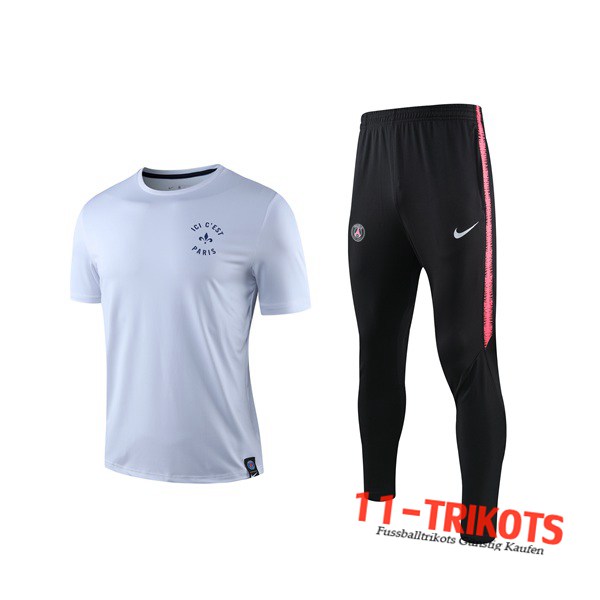Neuestes Fussball T-Shirts PSG Trainingstrikot + Hose Weiß 2019 2020 | 11-trikots
