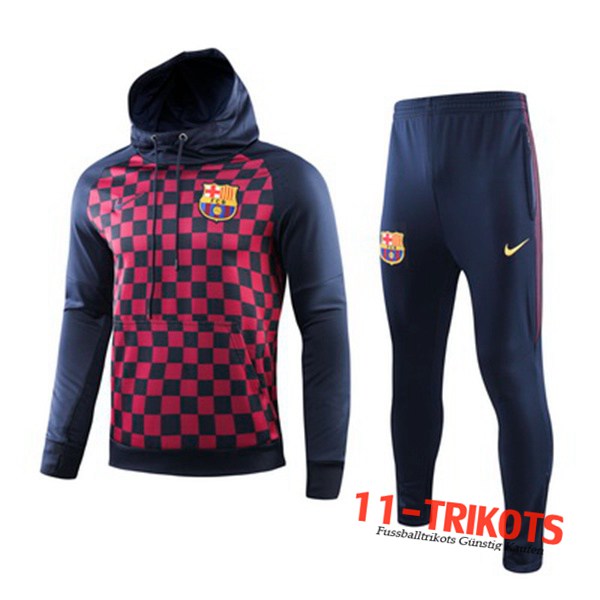 Neuestes Fussball FC Barcelona Trainingsanzug Jacke mit Kapuze Blau Royal 2019 2020 | 11-trikots
