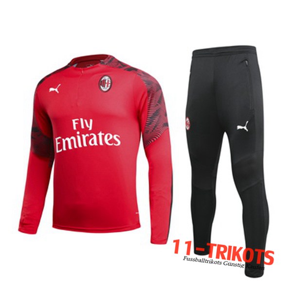 Neuestes Fussball Milan AC Trainingsanzug Rot 2019 2020 | 11-trikots