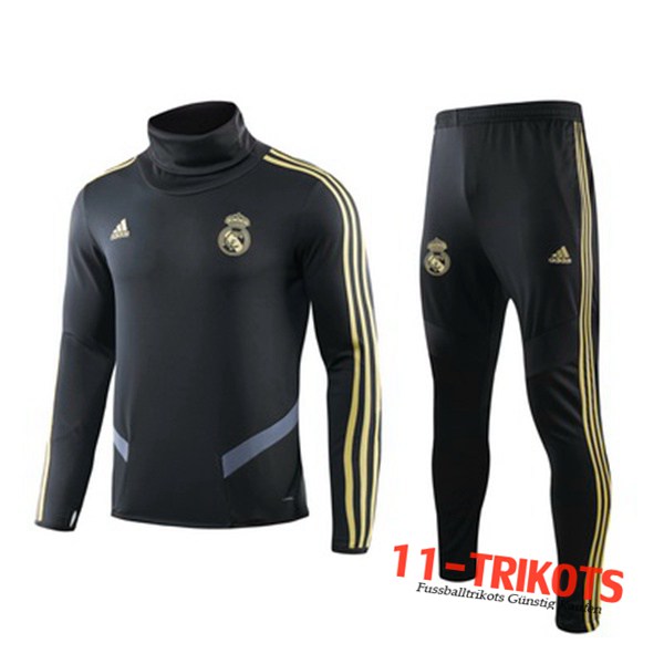 Neuestes Fussball Real Madrid Trainingsanzug Schwarz 2019 2020 | 11-trikots