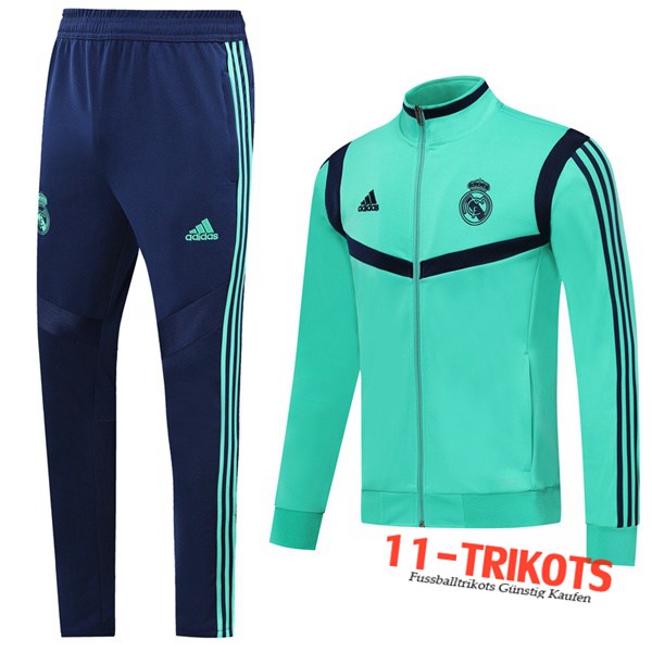 Neuestes Fussball Real Madrid Trainingsanzug (Jacke) Grün 2019 2020 | 11-trikots