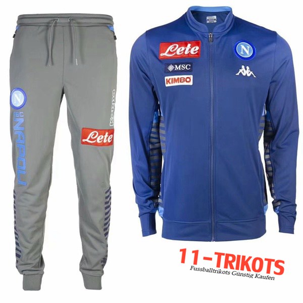 Neuestes Fussball SSC Neapel Trainingsanzug (Jacke) Blau 2019 2020 | 11-trikots