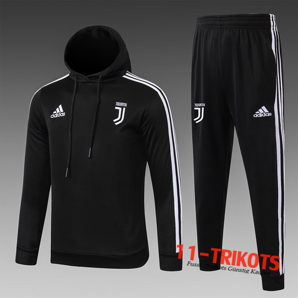 Neuestes Fussball Juventus Kinder Trainingsanzug Kapuzenjacke Schwarz 2019 2020 | 11-trikots