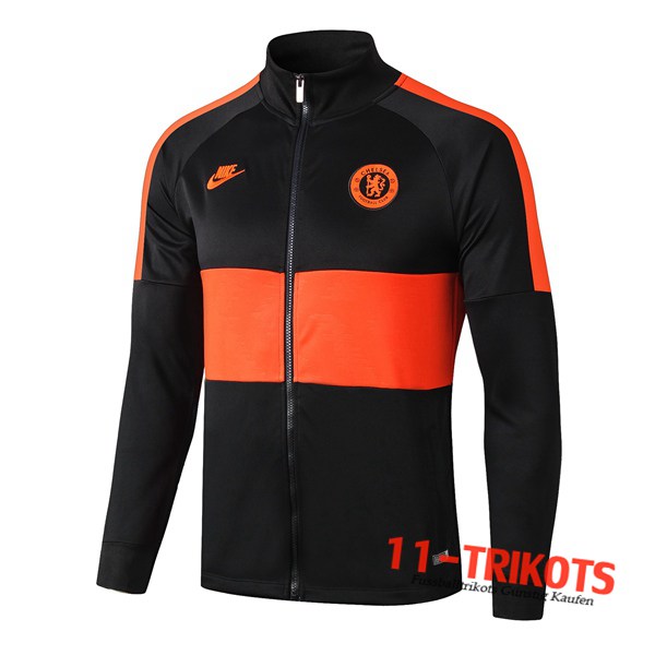 Chaqueta Futbol FC Chelsea Negro Naranja 2019/2020