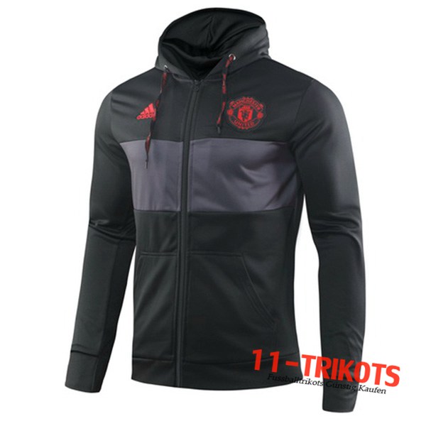 Chaqueta Futbol Con Capucha Manchester United Negro 2019/2020