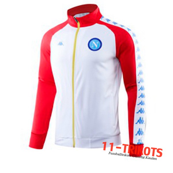 Chaqueta Futbol SSC Napoles Blanco Roja Cuello Alto 2019/2020