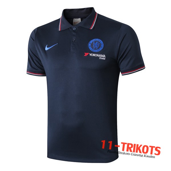 Neuestes Fussball FC Chelsea Poloshirt Blau Saphir 2019/2020