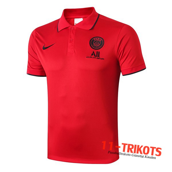 Neuestes Fussball Paris PSG ALL Poloshirt NIKE Rot 2019/2020