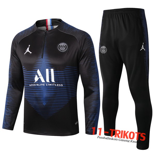 Neuestes Fussball Paris PSG Jordan ALL Trainingsanzug Blau Saphir 2019 2020 | 11-trikots