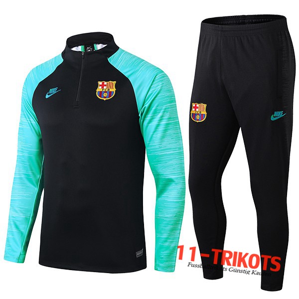 Neuestes Fussball FC Barcelona Beko Trainingsanzug Grün Schwarz 2019 2020 | 11-trikots