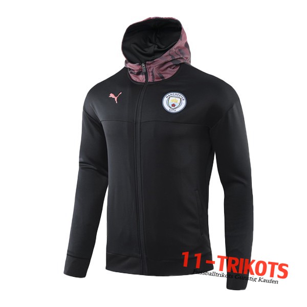 Chaqueta Futbol Con Capucha Manchester City Negro 2019 2020