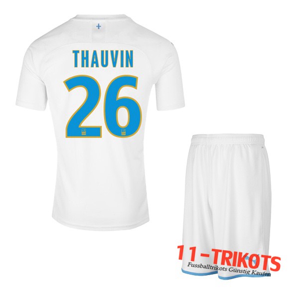 Neuestes Fussball Marseille OM (THAUVIN 26) Kinder Heimtrikot 2019 2020 | 11-trikots