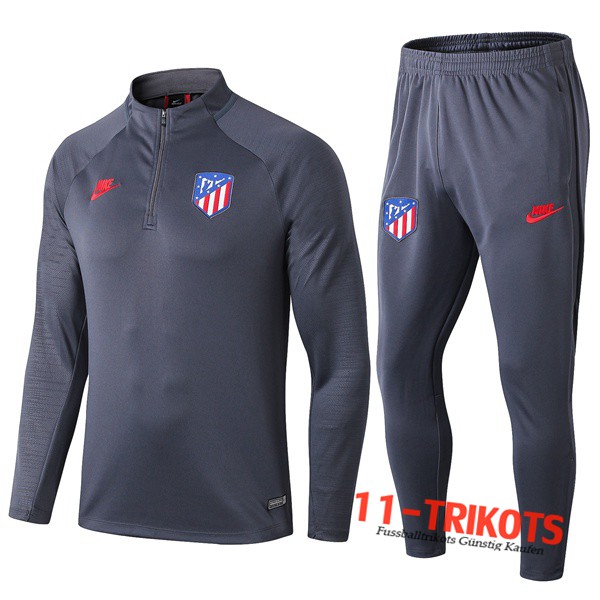 Neuestes Fussball Atletico Madrid Trainingsanzug Grau Dunkel 2019 2020 | 11-trikots