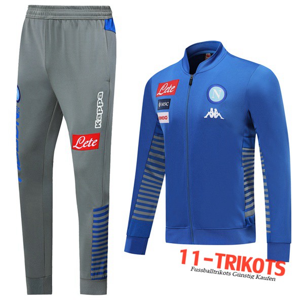 Neuestes Fussball SSC Neapel Trainingsanzug (Jacke) Blau 2019 2020 | 11-trikots