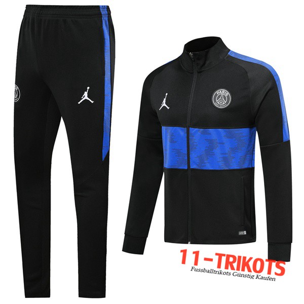 Neuestes Fussball PSG Jordan Trainingsanzug (Jacke) Schwarz Blau 2019 2020 | 11-trikots