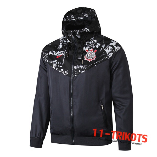 Chaqueta Futbol Rompevientos Corinthians Negro 2019 2020