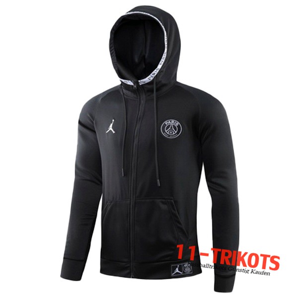 Neuestes Fussball Paris PSG Jordan Trainingsjacke Kapuzenpulli Schwarz 2019 2020 | 11-trikots