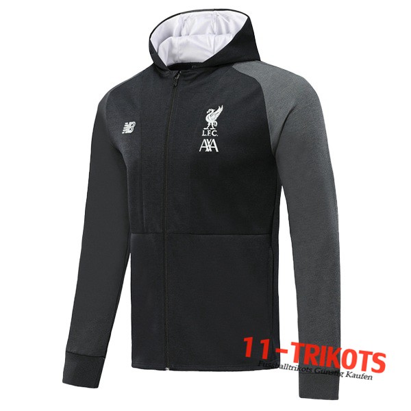 Chaqueta Futbol Con Capucha FC Liverpool Negro 2019 2020