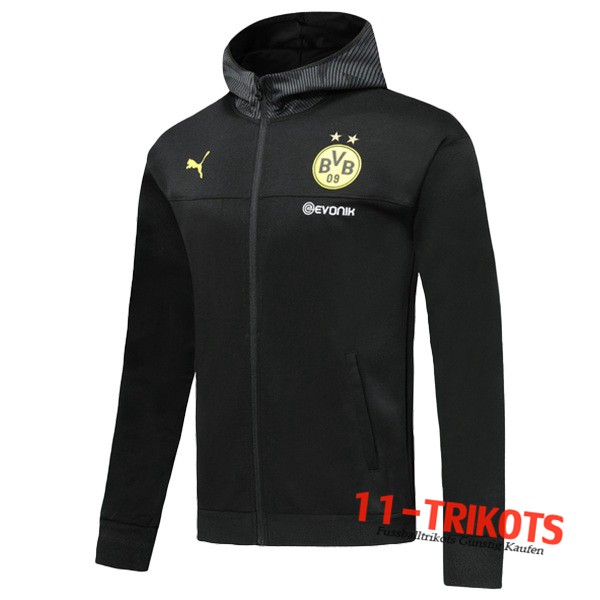 Neuestes Fussball Dortmund BVB Trainingsjacke Kapuzenpulli Schwarz 2019 2020 | 11-trikots