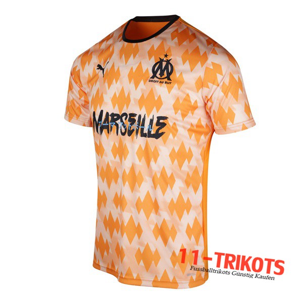 Neuestes Fussball T-Shirts Marseille OM Trainingstrikot Gelb 2019 2020 | 11-trikots