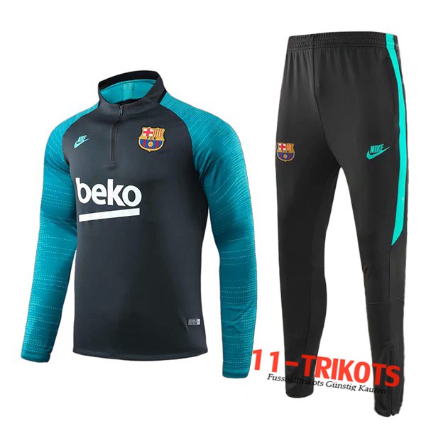 Neuestes Fussball FC Barcelona Trainingsanzug Grau Dunkel Blau 2019 2020 | 11-trikots