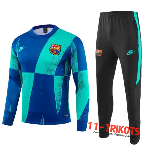 Neuestes Fussball FC Barcelona Trainingsanzug Blau Grün 2019 2020 | 11-trikots