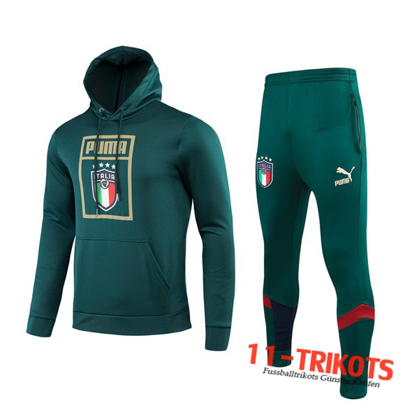 Neuestes Fussball Italien Trainingsanzug mit Kapuze Grün 2019 2020 | 11-trikots