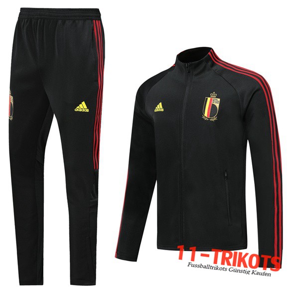 Neuestes Fussball Belgien Trainingsanzug (Jacke) Schwarz 2019 2020 | 11-trikots