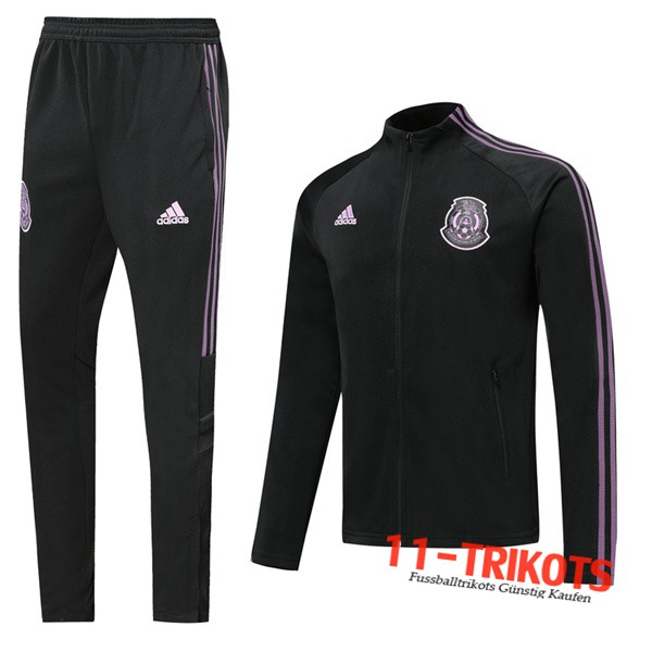 Neuestes Fussball Mexiko Trainingsanzug (Jacke) Schwarz Lila 2019 2020 | 11-trikots