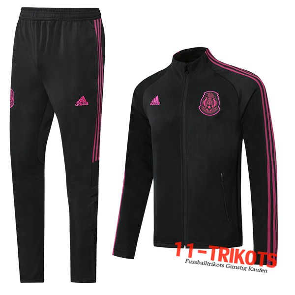 Neuestes Fussball Mexiko Trainingsanzug (Jacke) Schwarz Rose 2019 2020 | 11-trikots