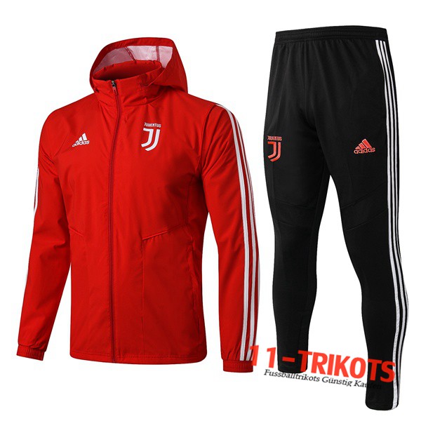 Neuestes Fussball Juventus Trainingsanzug Windjacke Rot 2019 2020 | 11-trikots