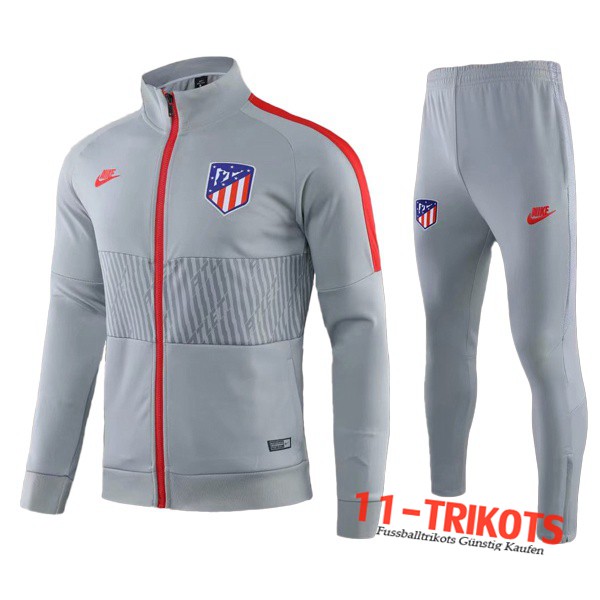 Neuestes Fussball Atletico Madrid Trainingsanzug (Jacke) Grau 2019 2020 | 11-trikots