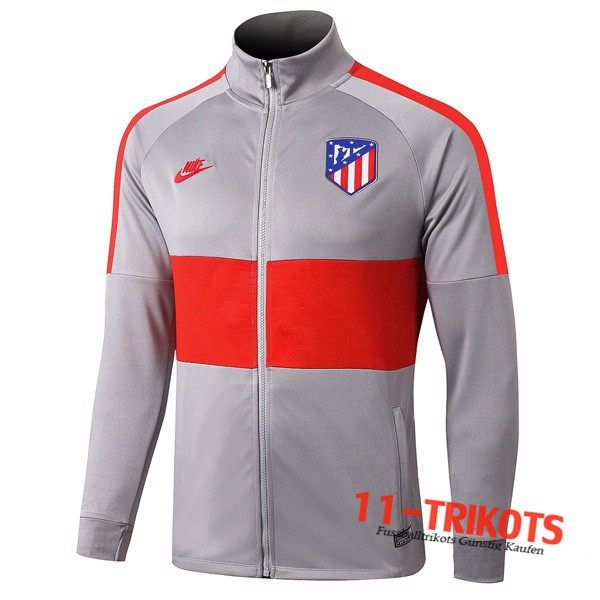 Chaqueta Futbol Atletico Madrid Roja Gris Claro 2019 2020