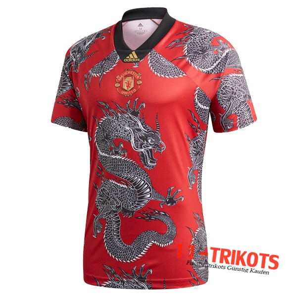 Neuestes Fussball Manchester United Chinesischer Drache Rot 2019 2020 | 11-trikots