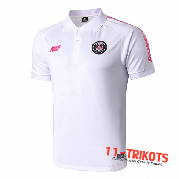 Neuestes Fussball Paris PSG NIKE Poloshirt Weiß Rose 2019 2020 | 11-trikots