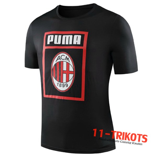 Neuestes Fussball Milan AC Trainingstrikot Schwarz 2019 2020 | 11-trikots