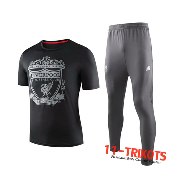 Neuestes Fussball Liverpool Trainingstrikot + Hose Schwarz 2019 2020 | 11-trikots