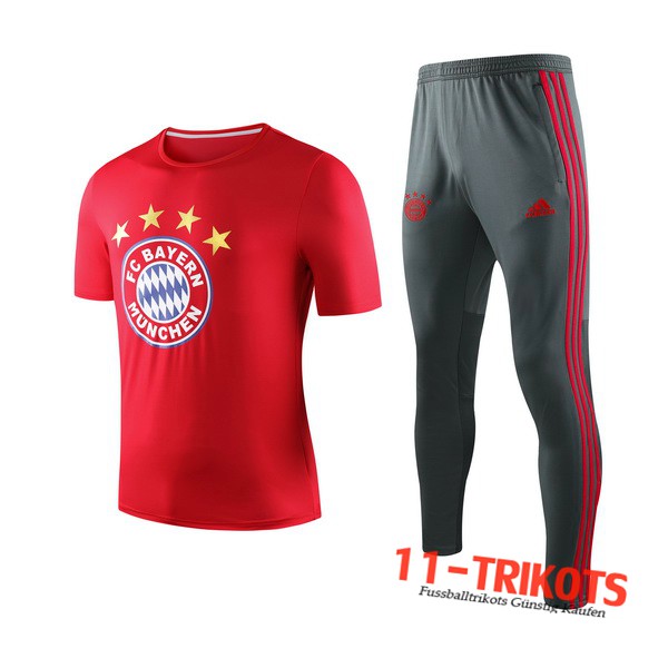 Neuestes Fussball Bayern Munchen Trainingstrikot + Hose Rot 2019 2020 | 11-trikots