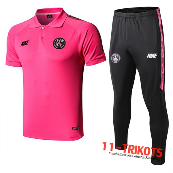Neuestes Fussball Paris PSG NIKE Poloshirt + Hose Rose 2019 2020 | 11-trikots