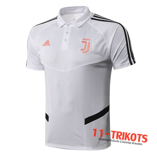 Neuestes Fussball Juventus Poloshirt Weiß Schwarz 2019 2020 | 11-trikots